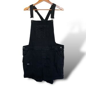 Wax Jean Women's Black Denim Overall Shorts 3XL Casual Summer Distressed Design​